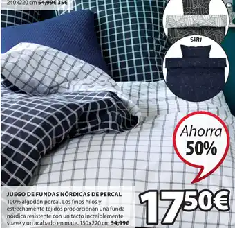 JYSK Juego de Fundas Nórdicas De Percal 150x220cm oferta
