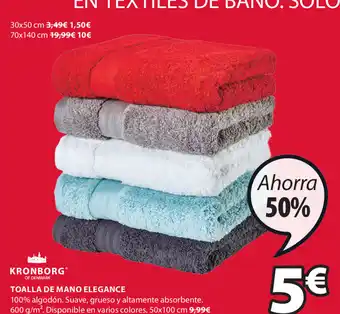 JYSK Toalla De Mano Elegance 50x100cm oferta