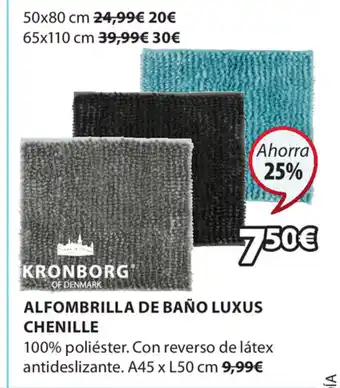 JYSK Alfombrilla De Baño Luxus Chenille A45 x L50 cm oferta
