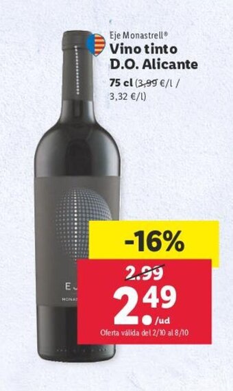 Lidl Vino tinto D.O.Alicante oferta