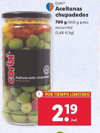 Lidl Aceitunas chupadedos oferta