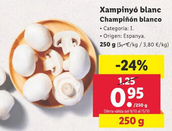 Lidl Xampinyó blanc Champiñón blanco oferta