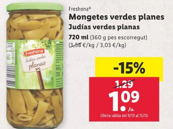 Lidl Mongetes verdes planes Judías verdes planas oferta