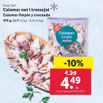 Lidl Calamar limpio y troceado 475 g oferta