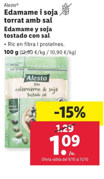 Edamame i soja torrat amb sal Edamame y soja tostado con sal
