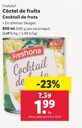 Lidl Còctel de fruita Cocktail de fruta oferta