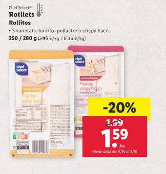 Lidl Chef Select® Rotllets Rollitos oferta