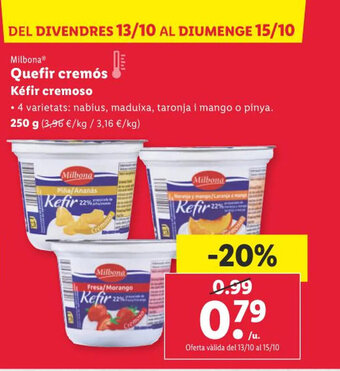 Lidl Quefir cremós Kefir cremoso oferta