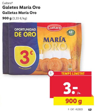 Lidl Galetes María Oro Galletas María Oro oferta