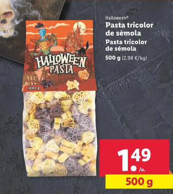 Lidl Pasta tricolor de sèmola Pasta tricolor de sémola 500 g oferta