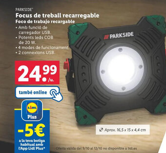 Lidl Focus de treball recarregable Foco de trabajo recargable oferta