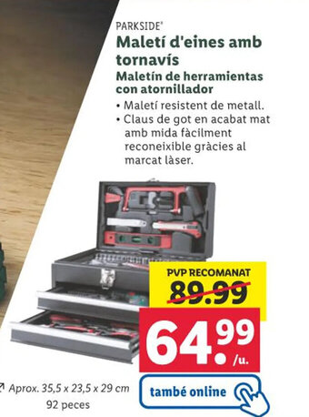 Lidl Maletí d'eines amb tornavís Maletín de herramientas con atornillador oferta