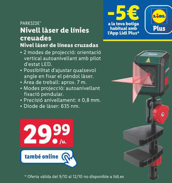 Lidl Nivell làser de línies creuades Nivel láser de líneas cruzadas oferta