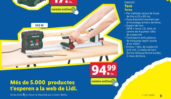 Lidl PARKSIDE Torn Torno oferta