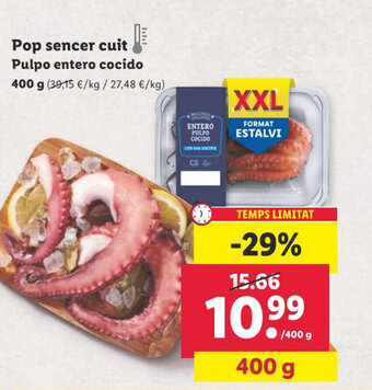 Lidl Pop sencer cuit Pulpo entero cocido oferta