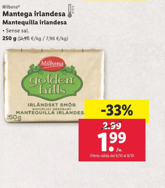 Lidl Mantega irlandesa Mantequilla irlandesa oferta