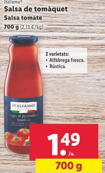 Lidl Salsa de tomàquet Salsa tomate oferta