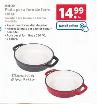 Lidl Plata per a forn de ferro colat Fuente para horno de hierro fundido oferta
