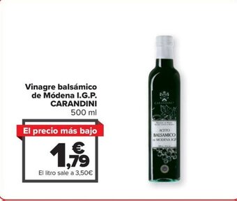 Carrefour Vinagre balsámico de Módena I.G.P. CARANDINI 500 ml oferta