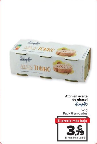 Carrefour Atún en aceite de girasol oferta