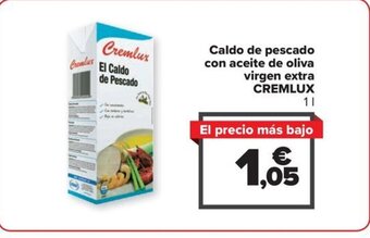 Carrefour Caldo de pescado con aceite de oliva virgen extra CREMLUX oferta