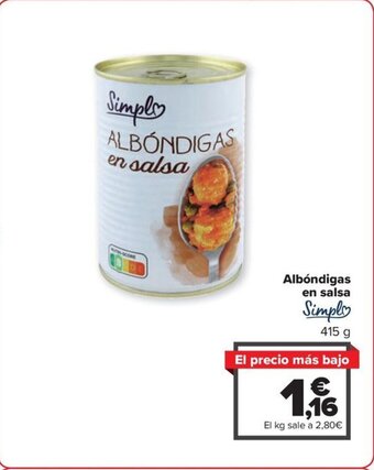 Carrefour Albóndigas en salsa oferta