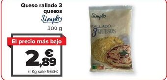 Carrefour Queso rallado 3 quesos oferta