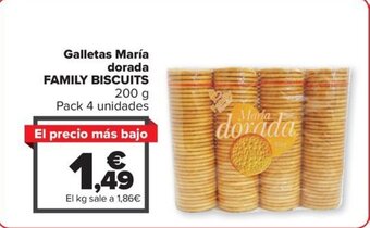 Carrefour Galletas María dorada FAMILY BISCUITS oferta