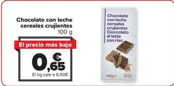 Carrefour Chocolate con leche cereales crujientes oferta