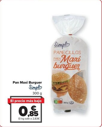 Carrefour Pan Maxi Burguer oferta