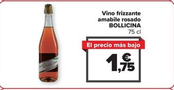 Carrefour Vino frizzante amabile rosado BOLLICINA 75 cl oferta