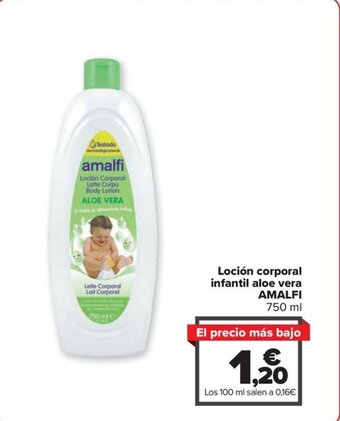 Carrefour Loción corporal infantil aloe vera AMALFI 750 ml oferta