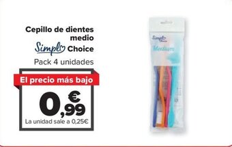 Carrefour Cepillo de dientes medio Simply Choice oferta