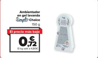Carrefour Ambientador en gel lavanda Simply Choice oferta