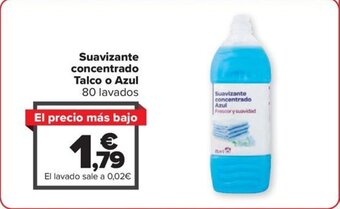 Carrefour Suavizante concentrado Talco o Azul 80 lavados oferta