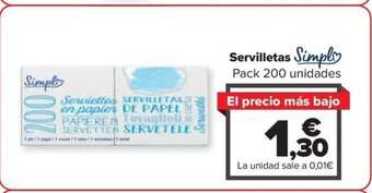 Carrefour Servilletas Simply oferta