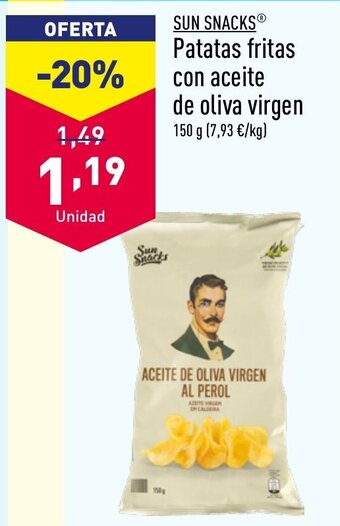 ALDI SUN SNACKSⓇ Patatas fritas con aceite de oliva virgen 150 g oferta