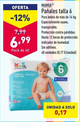 ALDI Pañales talla 6 oferta