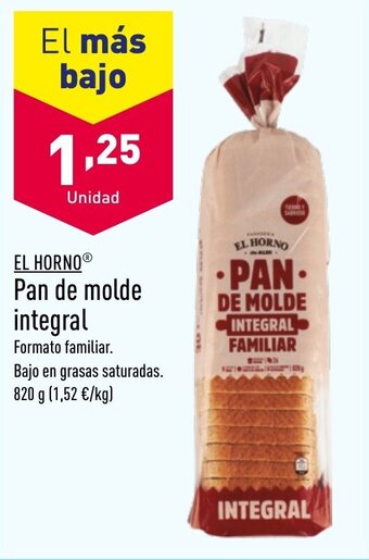 ALDI Pan de molde integral oferta