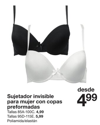 Zeeman Sujetador invisible para mujer con copas preformadas oferta