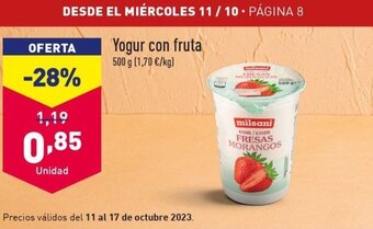 ALDI Yogur con fruta 500 g oferta