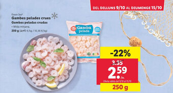Lidl Gambes pelades crues Gambas peladas crudas oferta