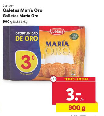 Lidl Galetes María Oro Galletas María Oro oferta