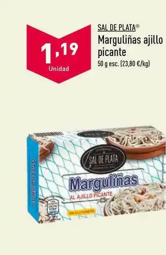 ALDI Sal De Plata Marguliñas Ajillo Picante 50g oferta