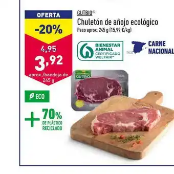 ALDI Gutbio Chuletón De Añojo Ecológico 245g oferta
