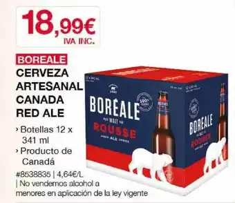 Costco Boreale Cerveza Artesanal Canada Red Ale 12 x 341ml oferta
