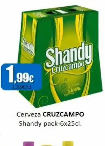Super Alcoop Cerveza Cruzcampo Shandy Pack 6 x 25cl oferta