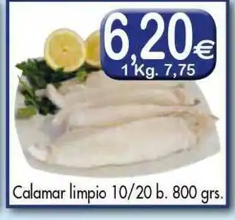 Congelados Copos Calamar Limpio 800grs oferta