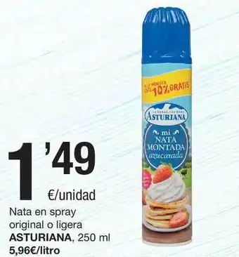 SPAR Fragadis Nata En Spray Original O Ligera Asturiana 250ml oferta
