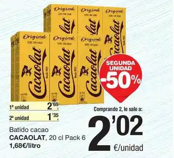 SPAR Fragadis Batido Cacao Cacaolat oferta